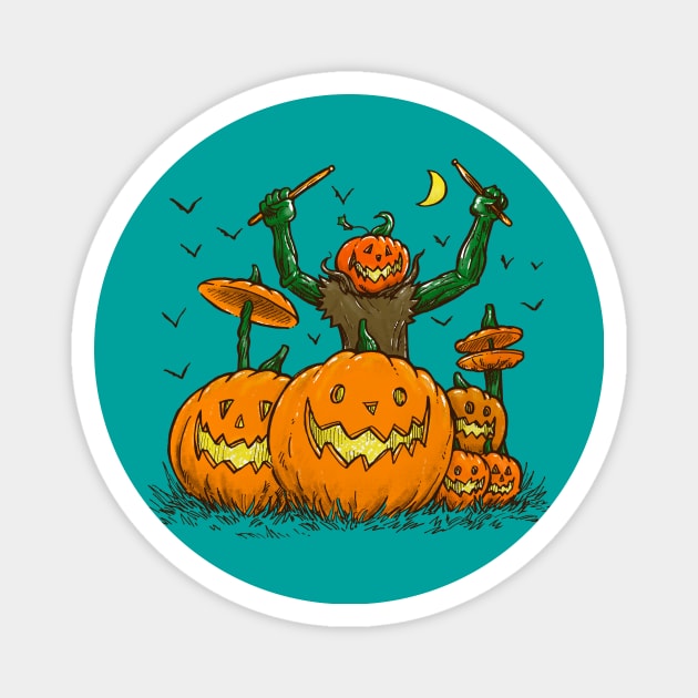 The Pumpkin Drummer Magnet by nickv47